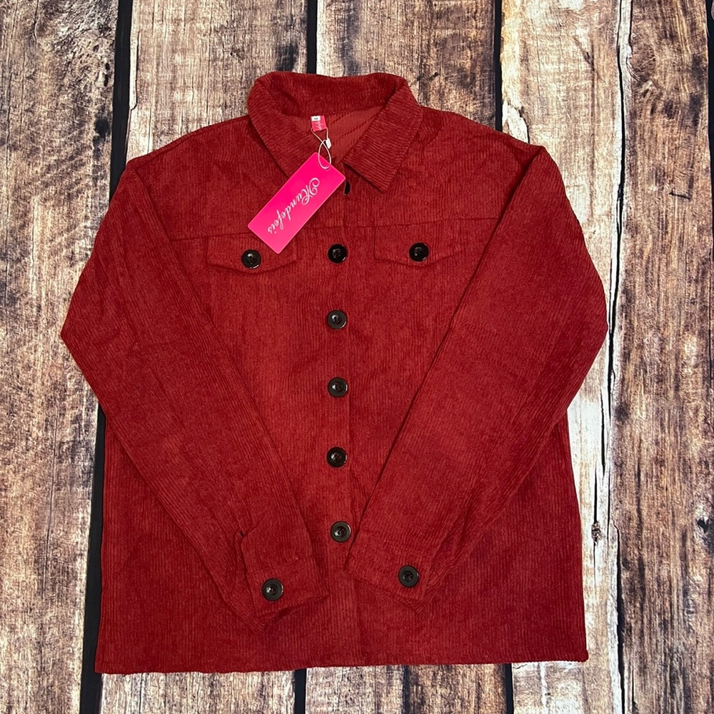 Red corduroy Shacket